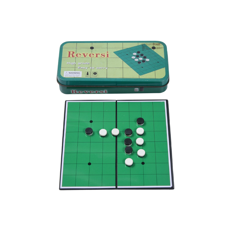 녹색 금속 주석 케이스 휴대용 Reversi(오델로) 게임