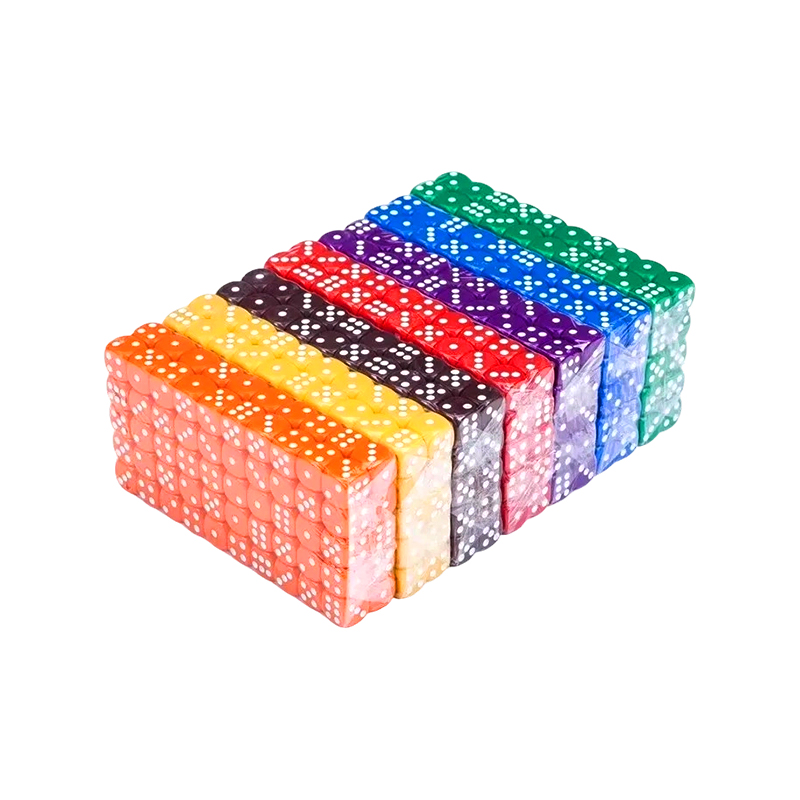 10가지 생생한 색상의 100개 다채로운 모듬 주사위 세트