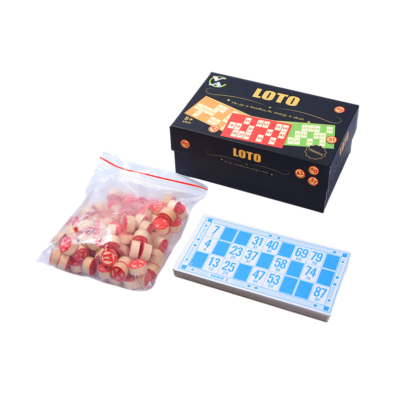 LOTO(빙고 스타일) 게임 세트 – 토큰, 카드, 보관 상자 포함
